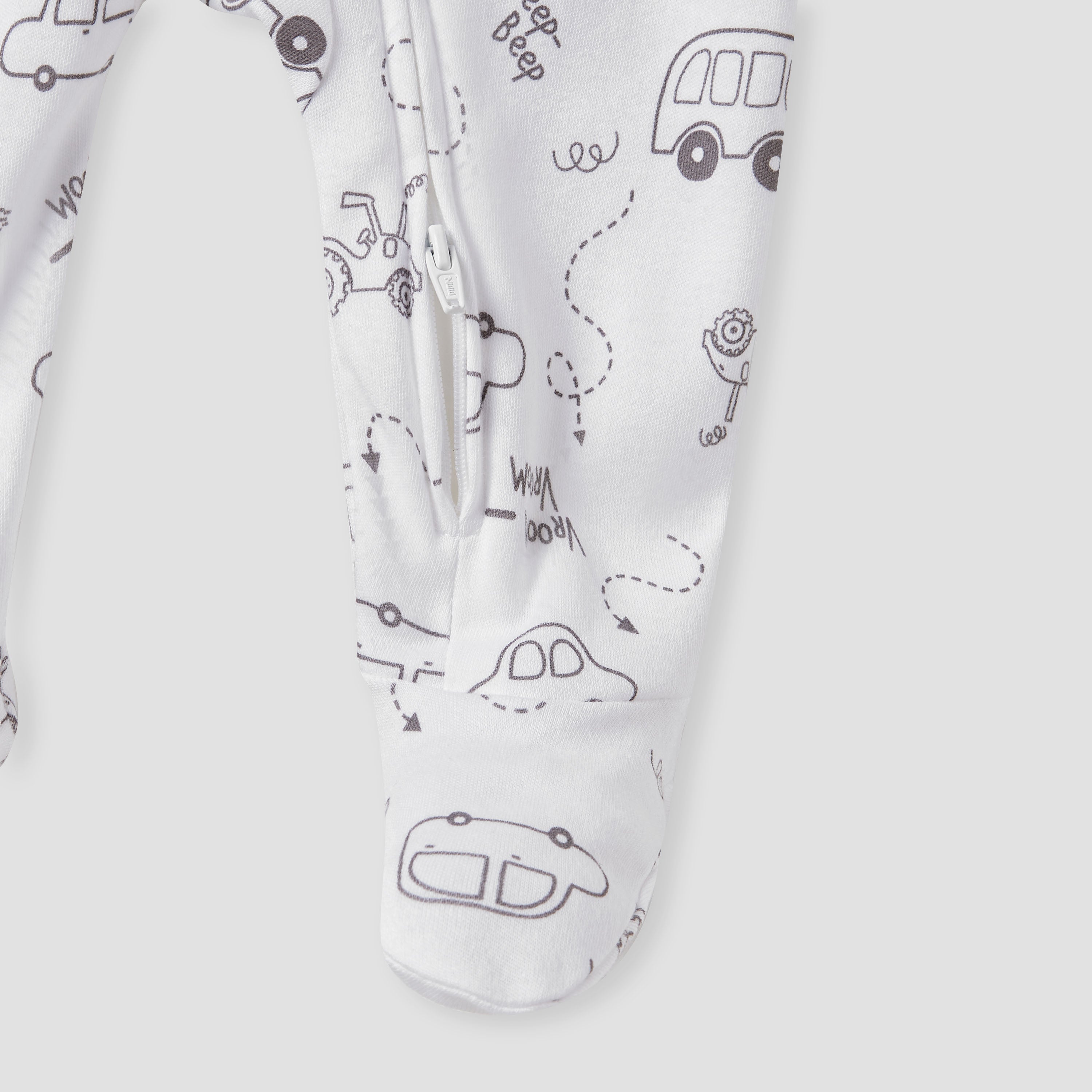 Juniors Printed Sleepsuit with Zip Closure - Set of 3