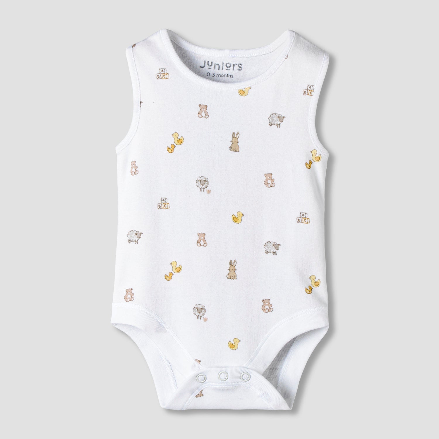 Pack of 7 Juniors Round Neck Sleeveless Bodysuit with Assorted Design