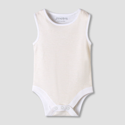 Pack of 7 Juniors Round Neck Sleeveless Bodysuit with Assorted Design