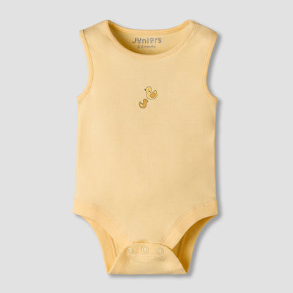Pack of 7 Juniors Round Neck Sleeveless Bodysuit with Assorted Design