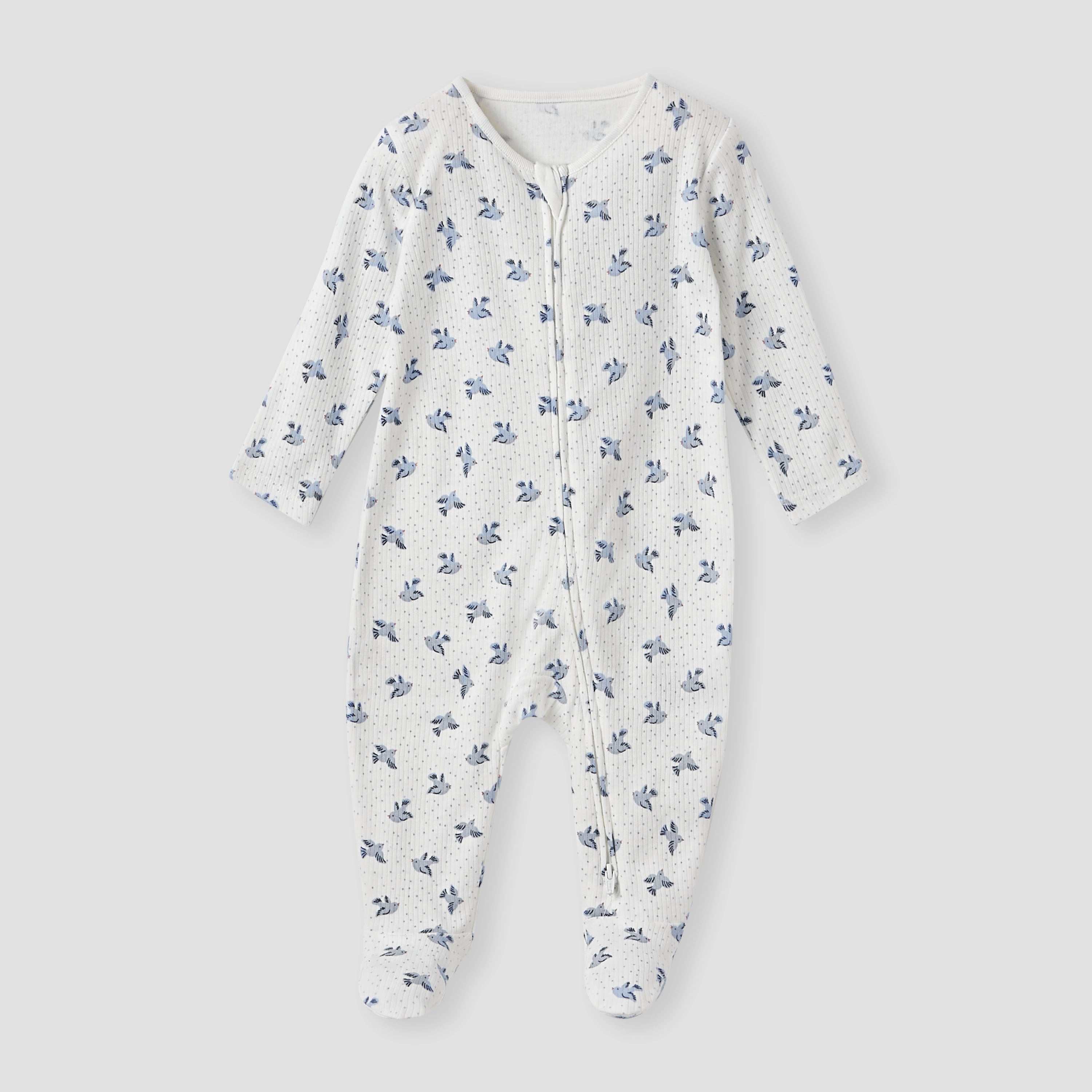 Juniors Printed Sleepsuit with Zip Closure - Set of 3