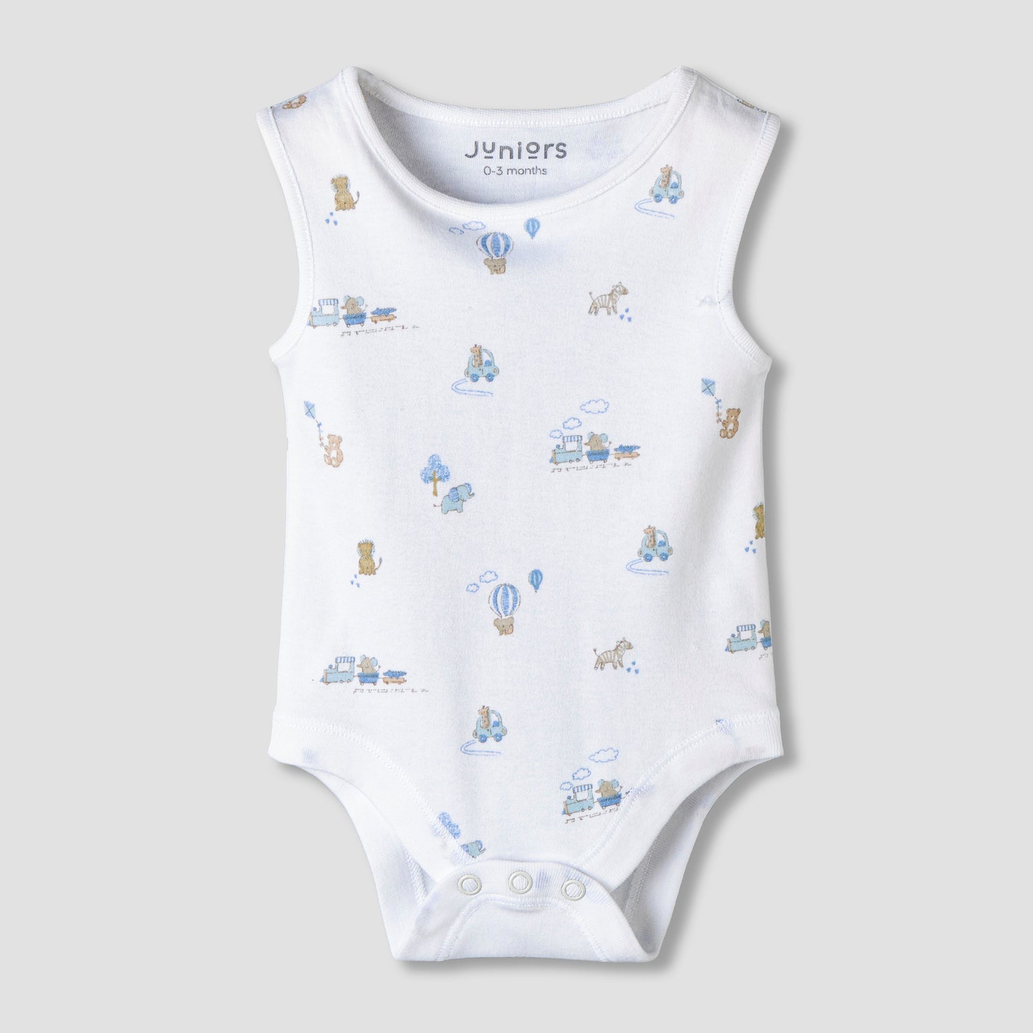Pack of 7 Juniors Round Neck Sleeveless Bodysuit with Fun Prints