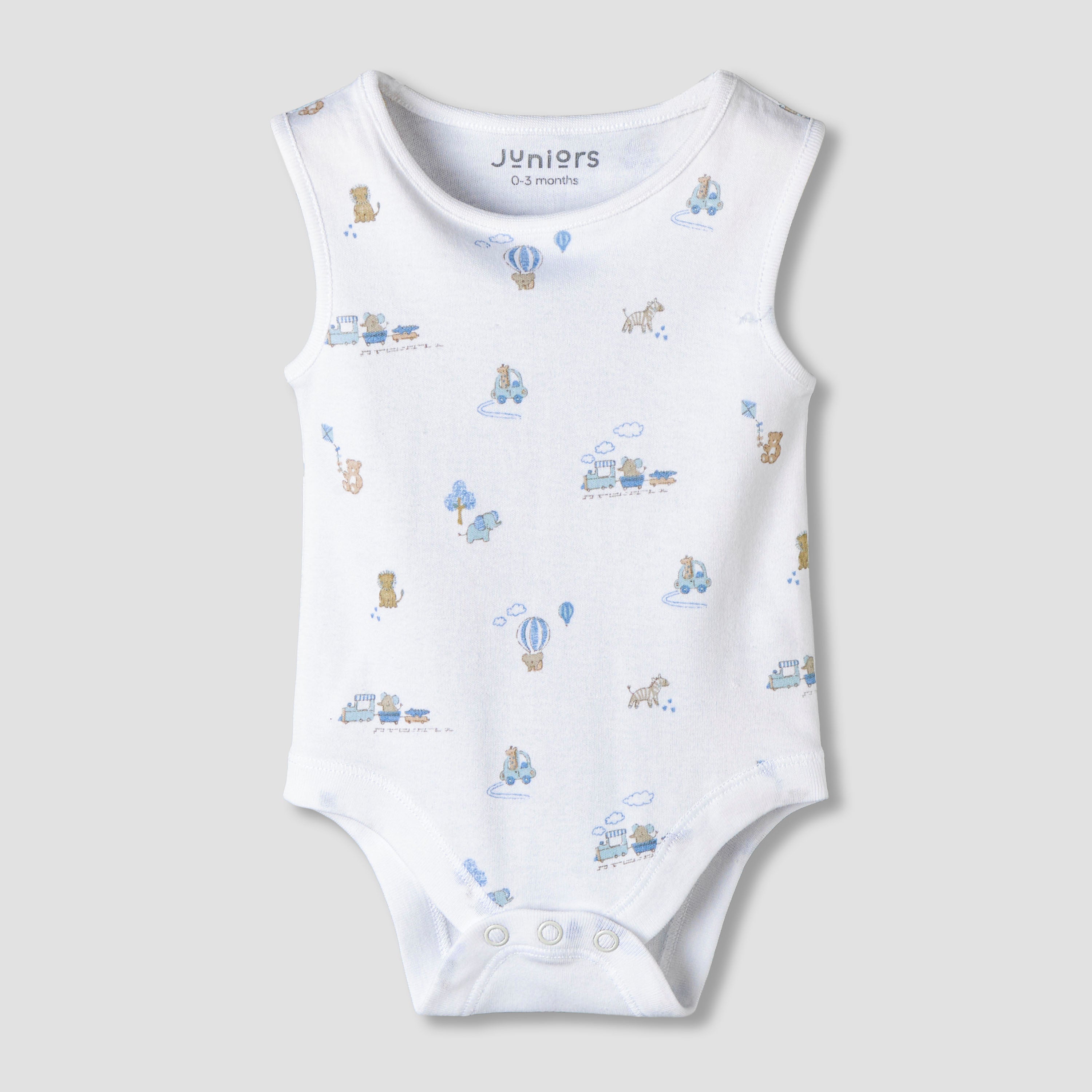 Pack of 7 Juniors Round Neck Sleeveless Bodysuit with Fun Prints