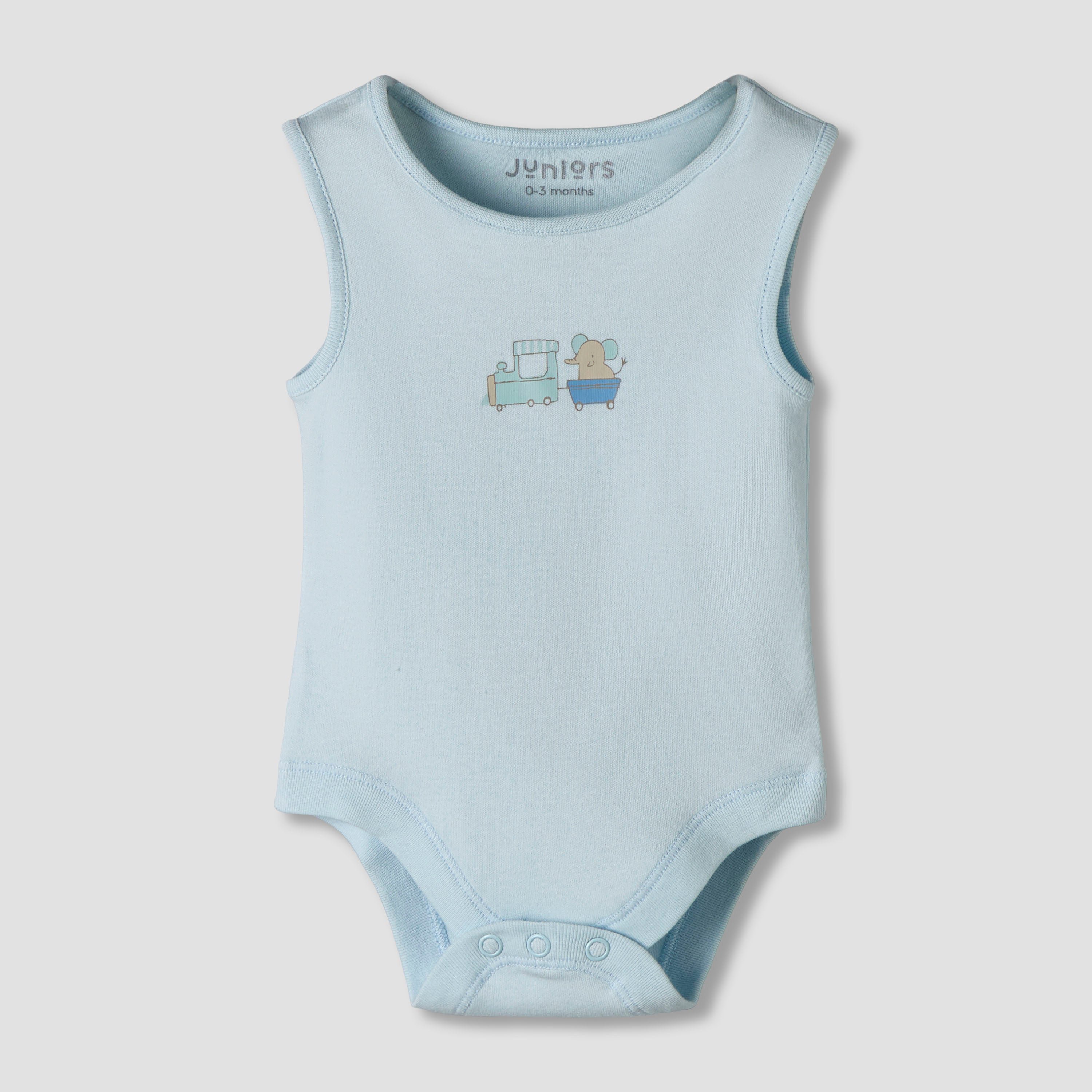 Pack of 7 Juniors Round Neck Sleeveless Bodysuit with Fun Prints