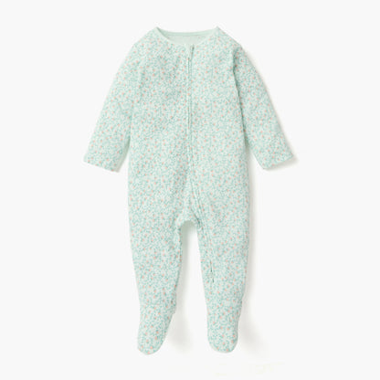 Juniors Printed Sleepsuit with Zip Closure and Long Sleeves - Set of 3