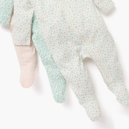 Juniors Printed Sleepsuit with Zip Closure and Long Sleeves - Set of 3