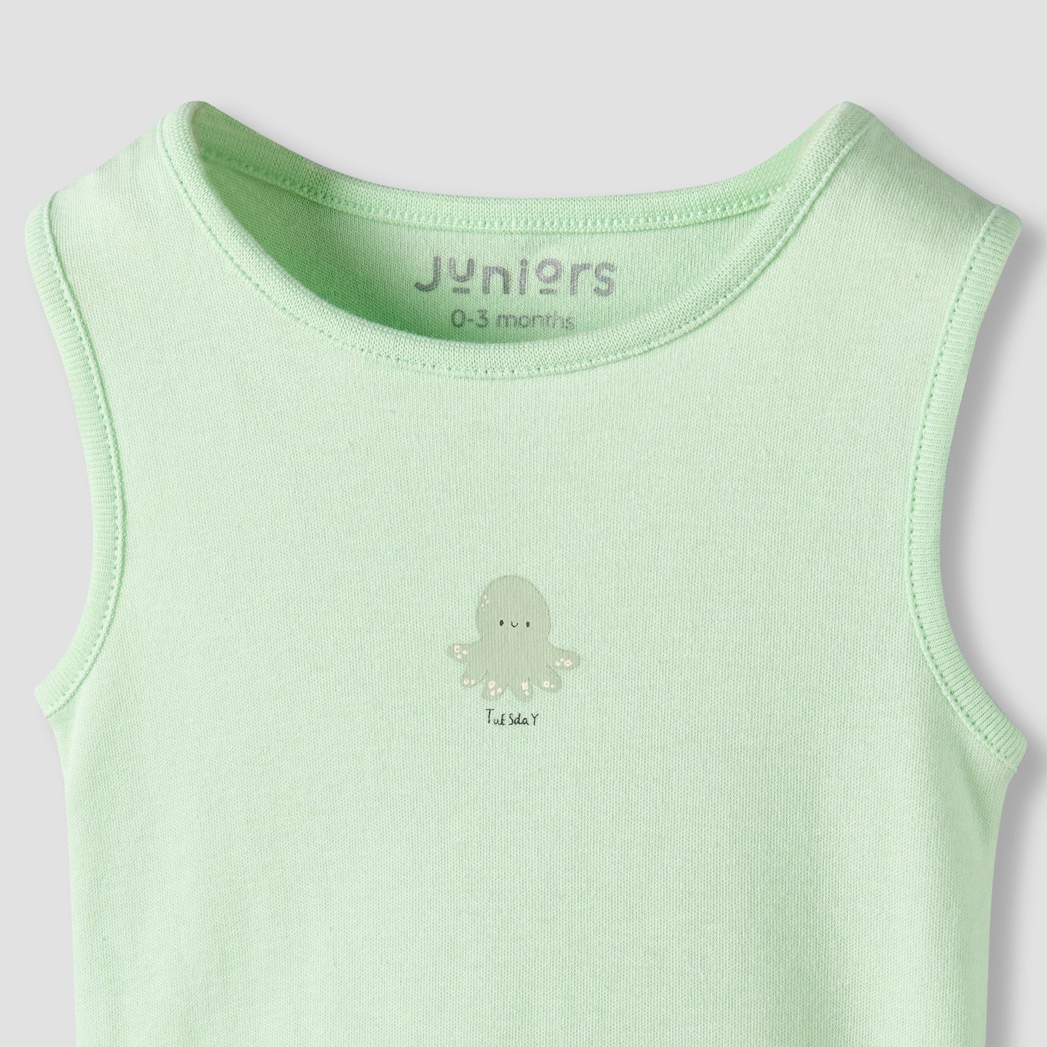 Pack of 7 Juniors Crew Neck Sleeveless Bodysuit with Snap Button Closure