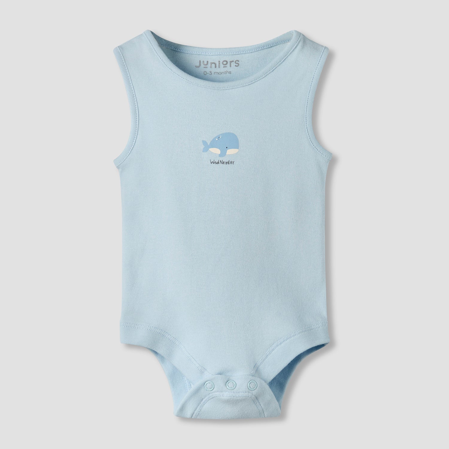 Pack of 7 Juniors Crew Neck Sleeveless Bodysuit with Snap Button Closure