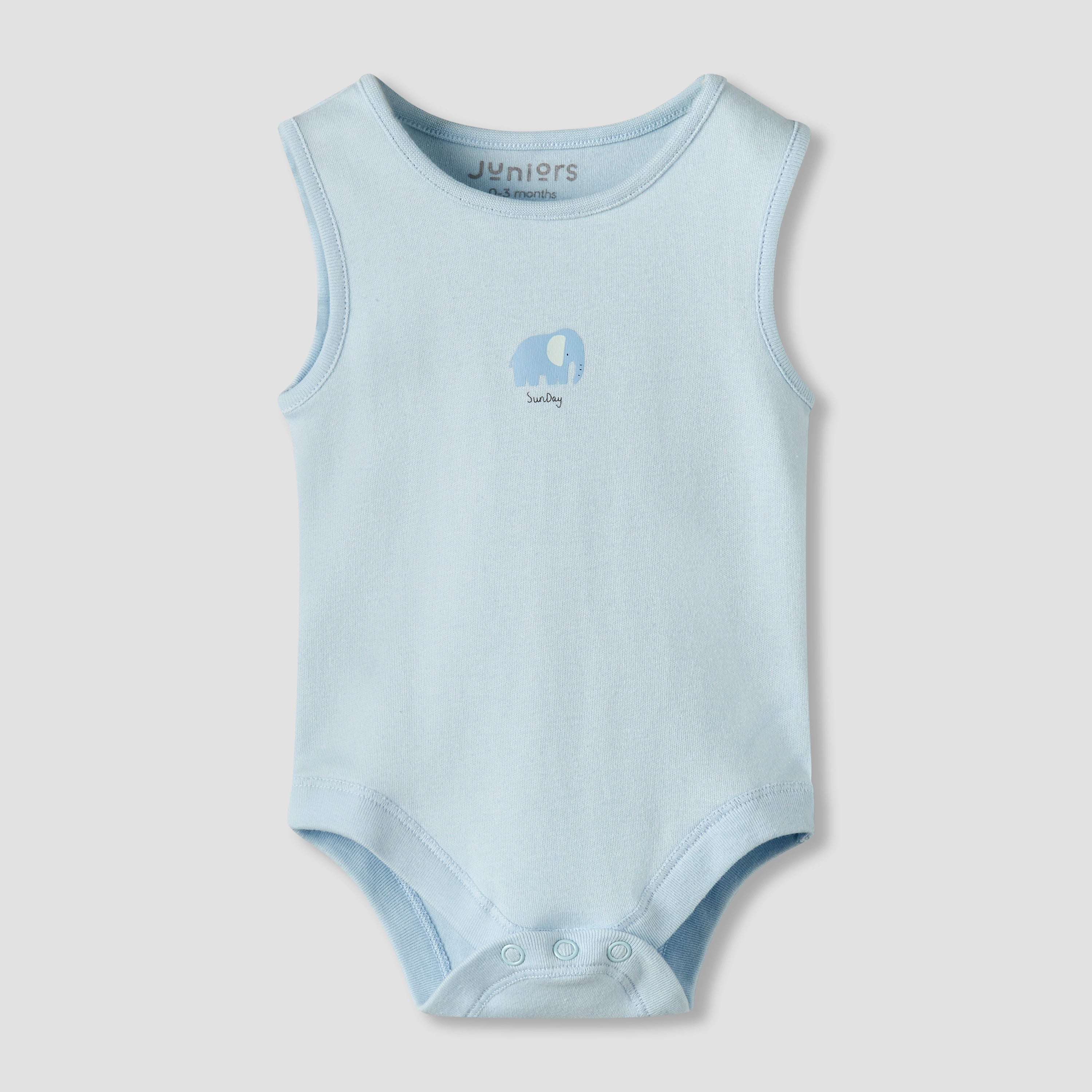 Pack of 7 Juniors Crew Neck Sleeveless Bodysuit with Snap Button Closure
