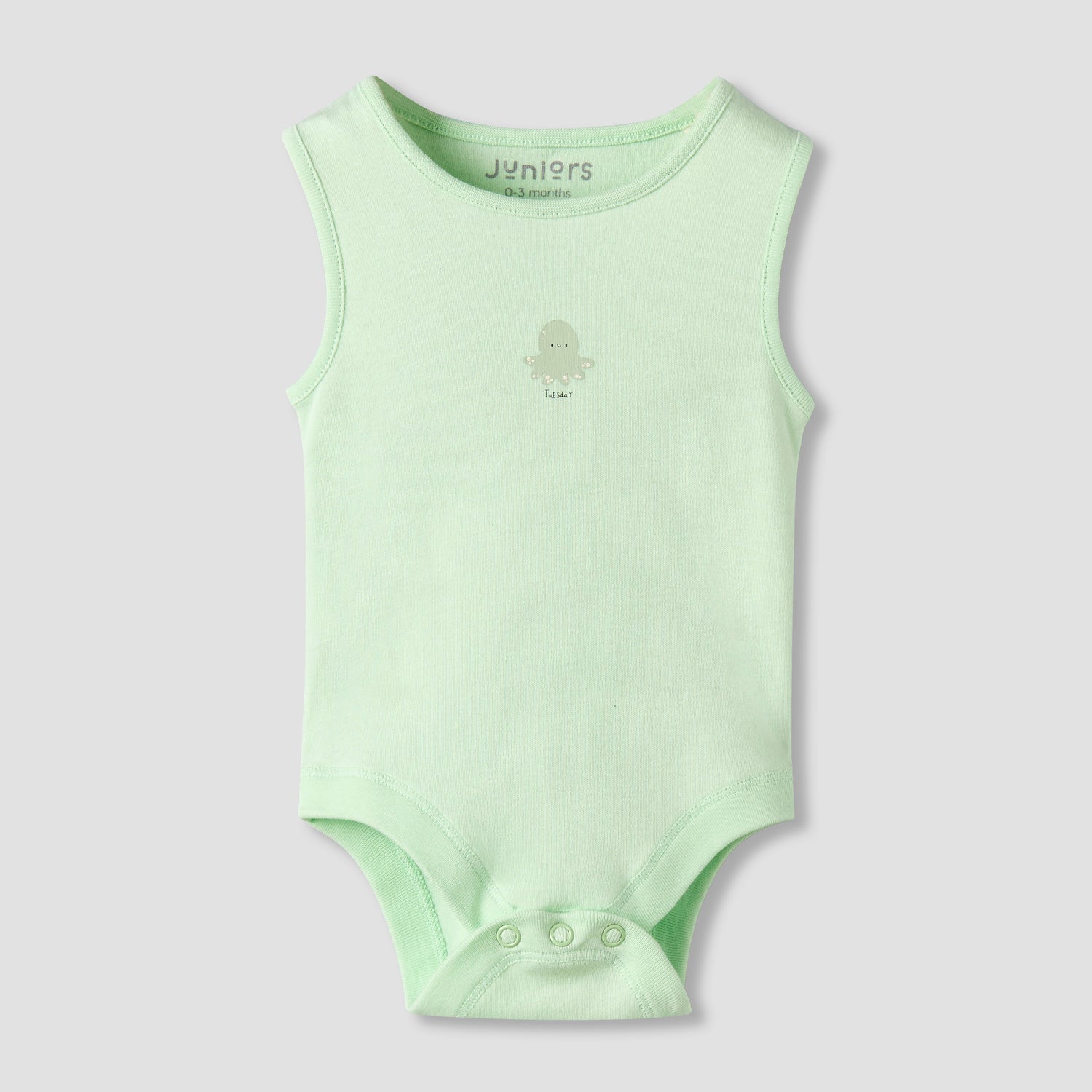 Pack of 7 Juniors Crew Neck Sleeveless Bodysuit with Snap Button Closure