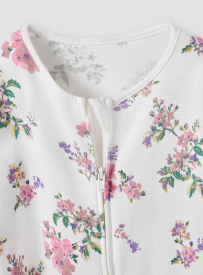 Juniors Floral Print Sleepsuit with Zip Closure - Set of 3-baby-girls-clothing-nightwear-sleepsuits-image-6