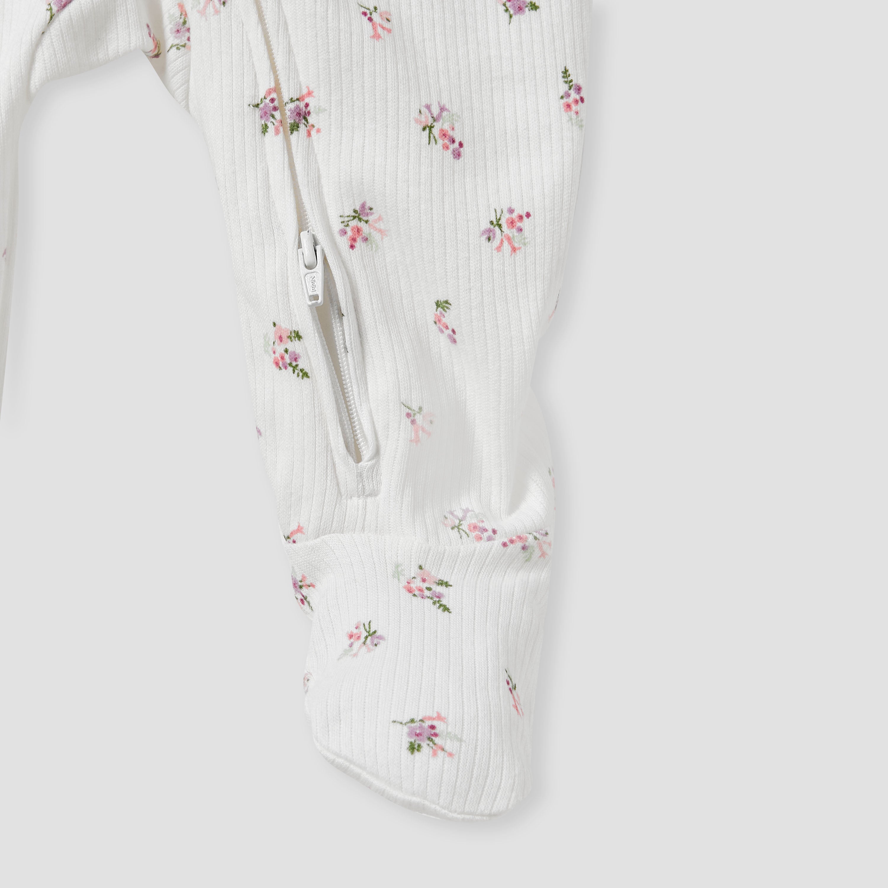 Juniors Floral Print Sleepsuit with Zip Closure - Set of 3