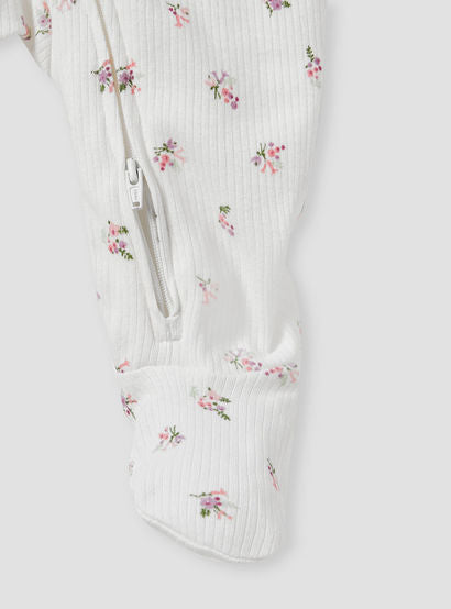 Juniors Floral Print Sleepsuit with Zip Closure - Set of 3-baby-girls-clothing-nightwear-sleepsuits-image-7
