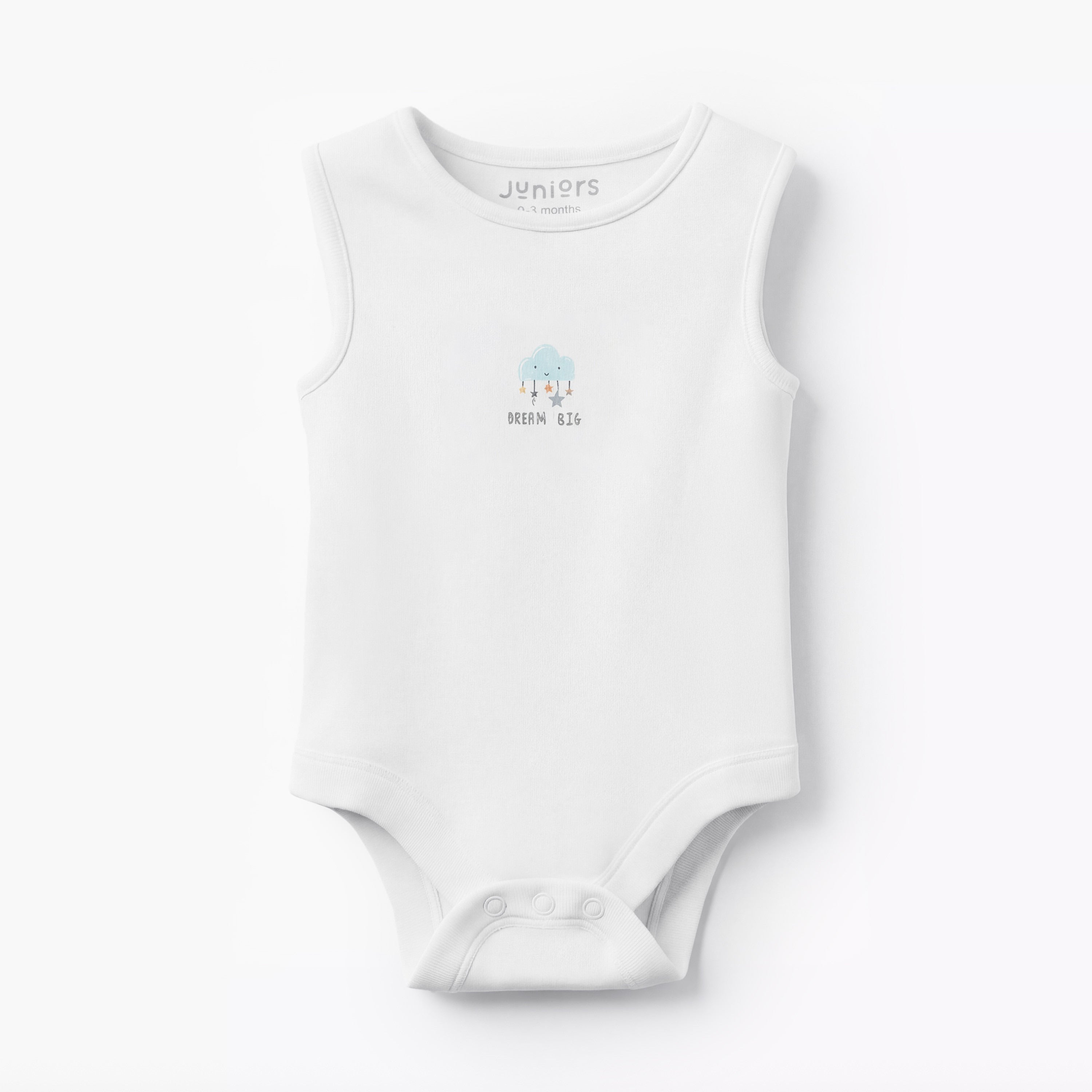 Pack of 7 Juniors Round Neck Sleeveless Bodysuit with Snap Button Closure