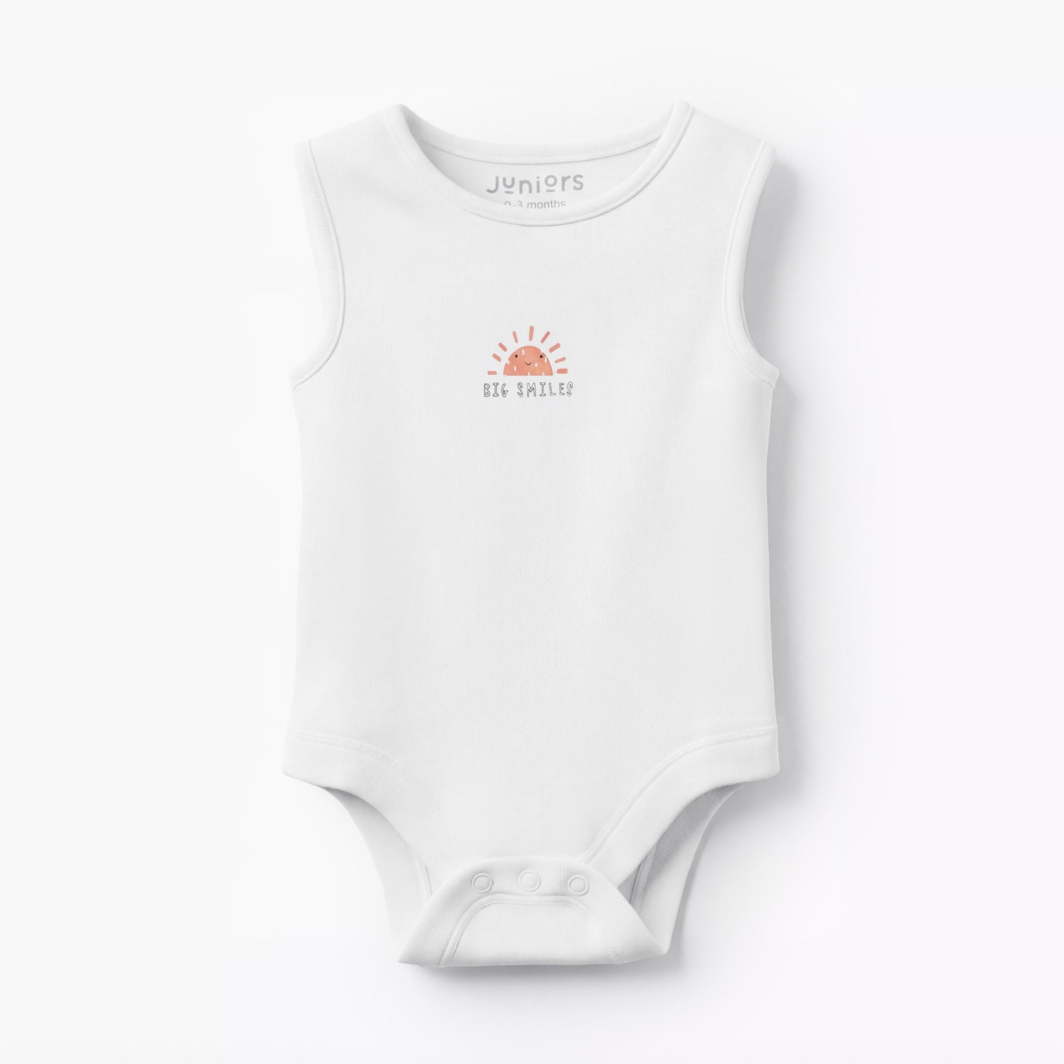 Pack of 7 Juniors Round Neck Sleeveless Bodysuit with Snap Button Closure