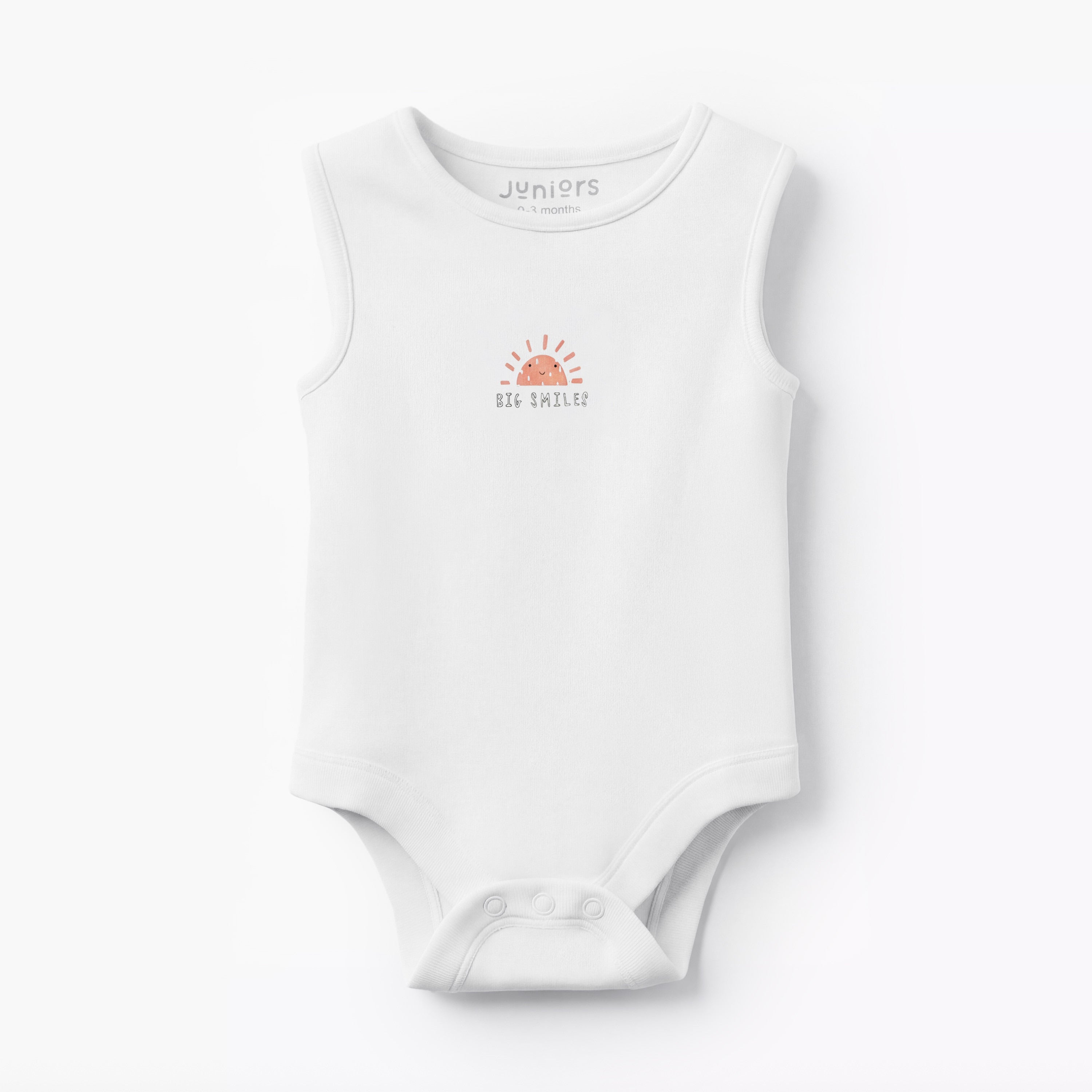 Pack of 7 Juniors Round Neck Sleeveless Bodysuit with Snap Button Closure