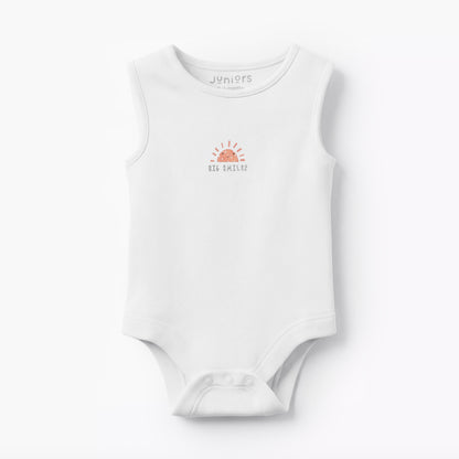 Pack of 7 Juniors Round Neck Sleeveless Bodysuit with Snap Button Closure