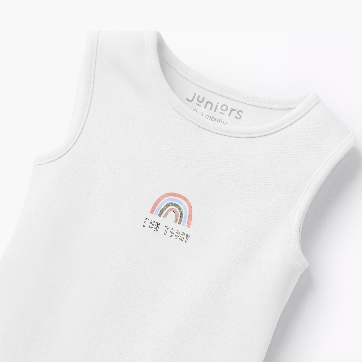 Pack of 7 Juniors Round Neck Sleeveless Bodysuit with Snap Button Closure