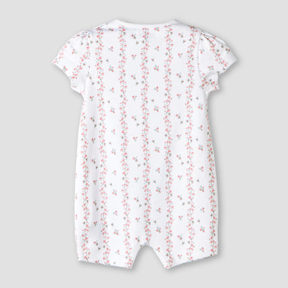 Pack of 2 Juniors Round Neck Cap Sleeve Romper with Snap Button Closure