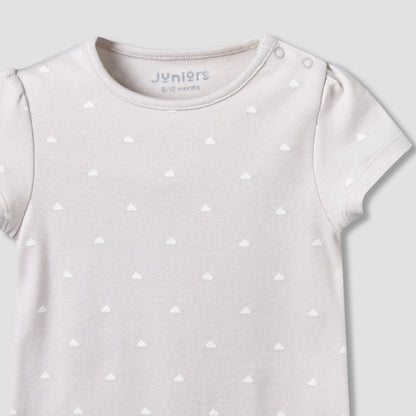Pack of 2 Juniors Round Neck Short Sleeves Romper with Print