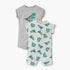 Juniors Dinosaur Detail Romper with Short Sleeves - Set of 2 - Multicolour / 12-18 mths