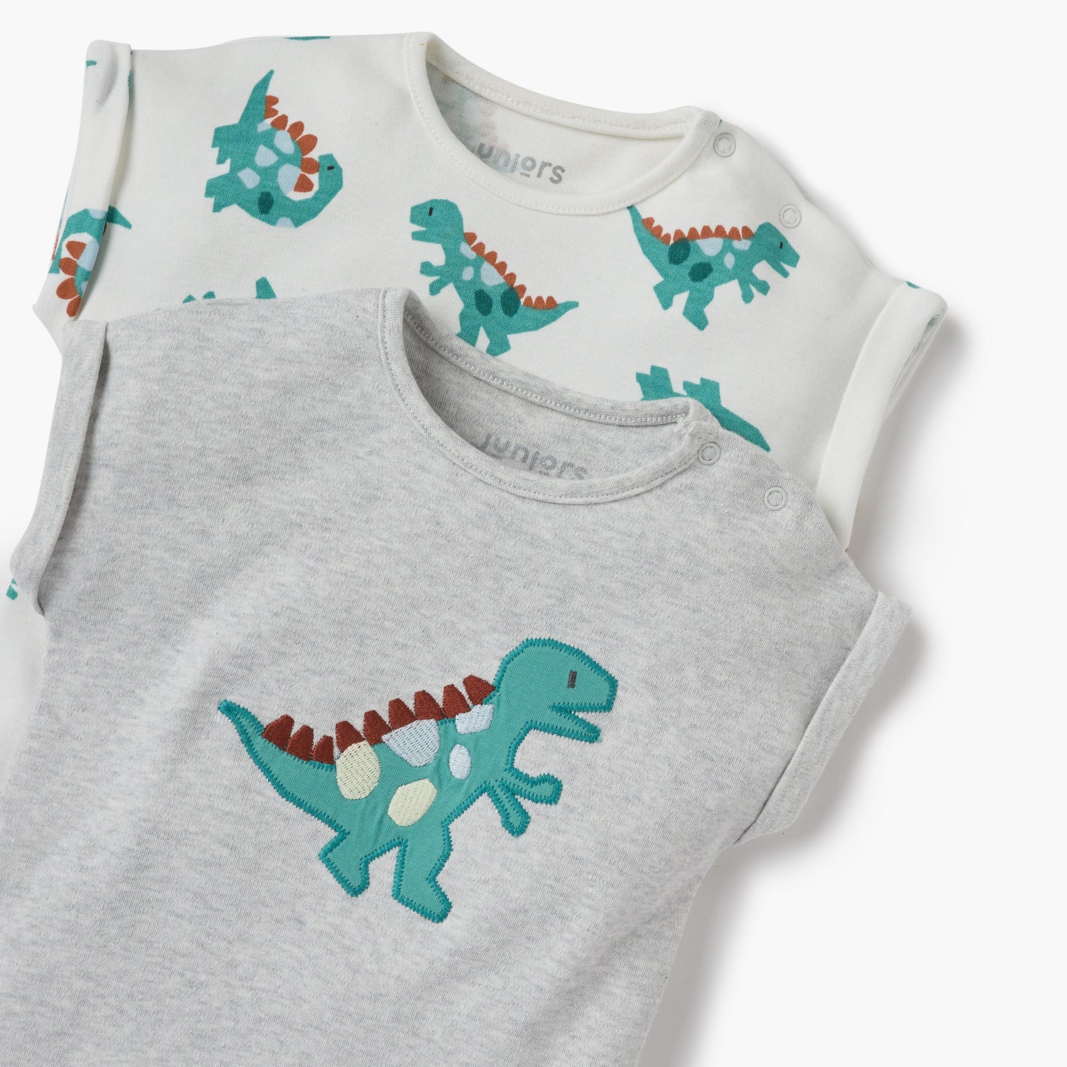 Juniors Dinosaur Detail Romper with Short Sleeves - Set of 2