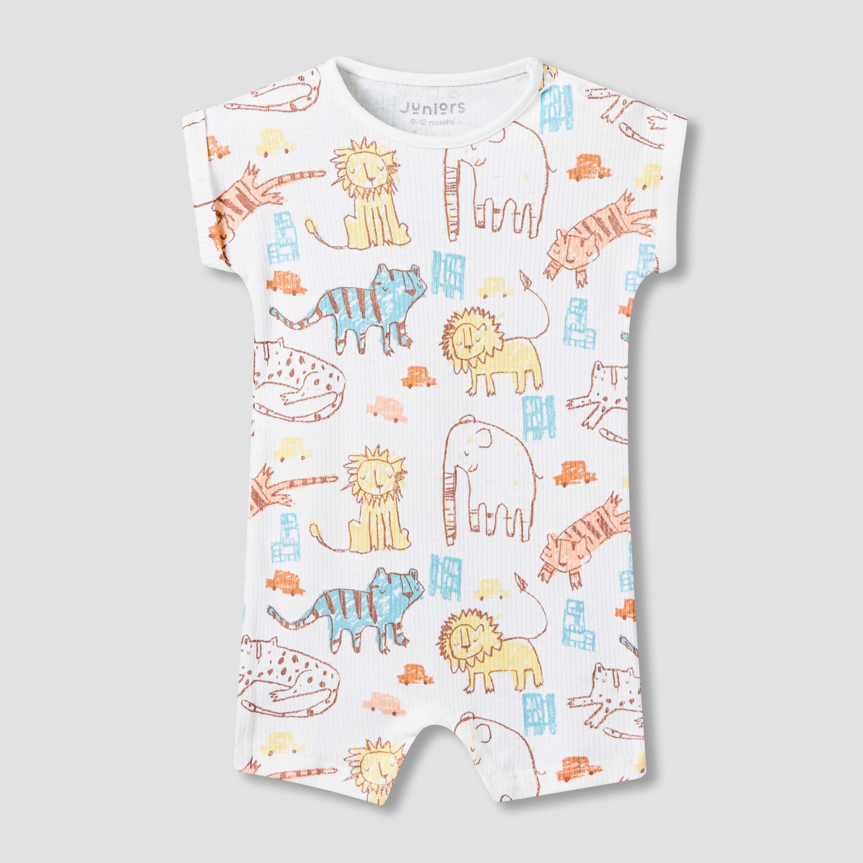 Pack of 2 Juniors Round Neck Short Sleeves Romper with Print