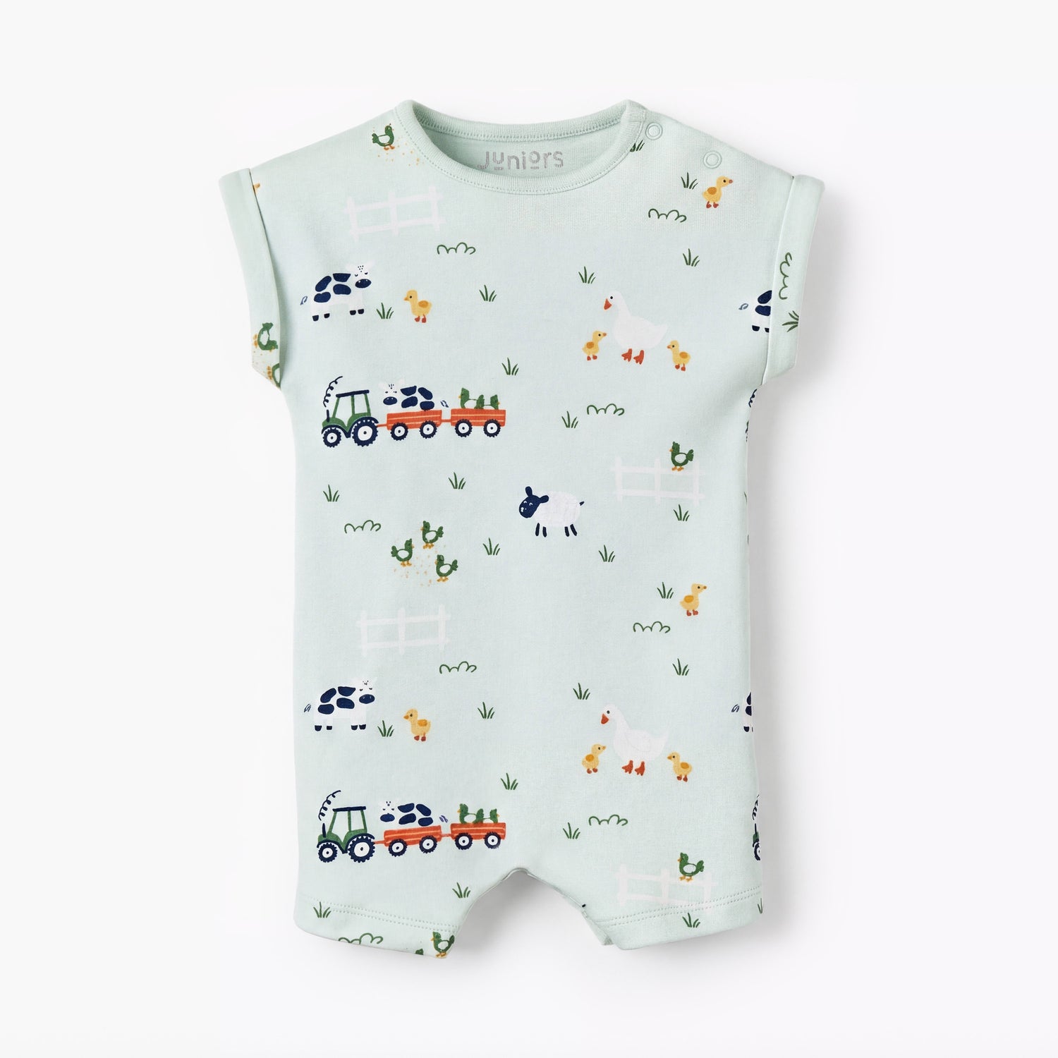 Pack of 2 Juniors Short Sleeves Romper with Farm Print