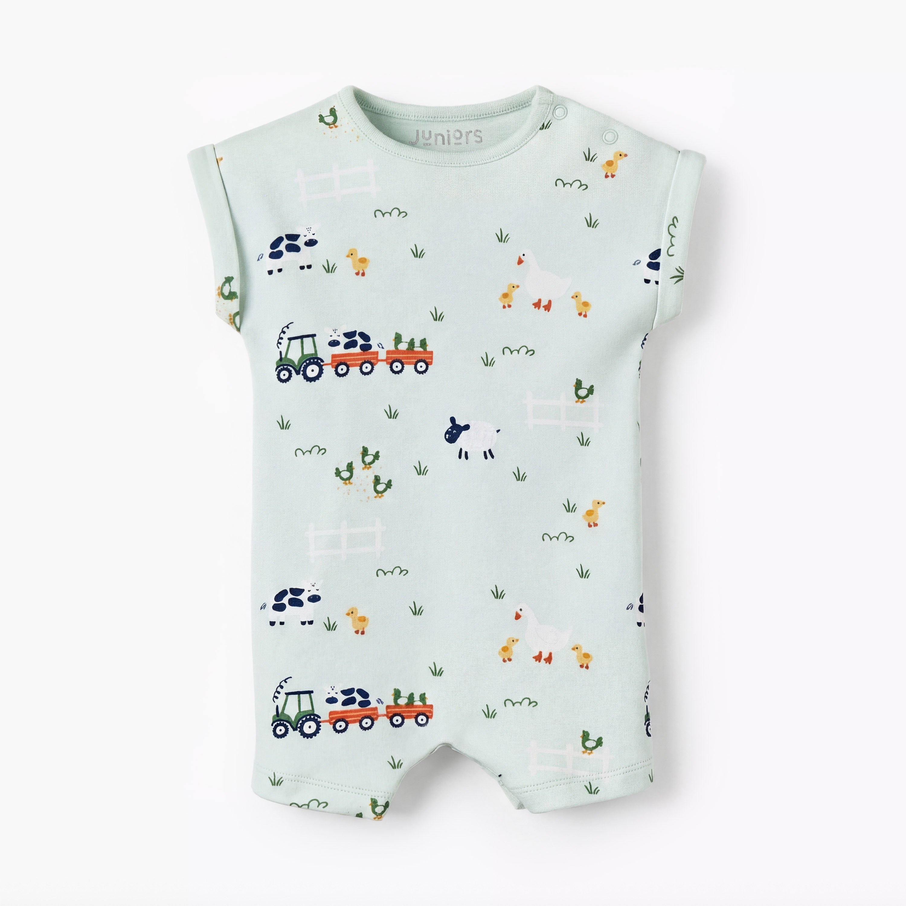 Pack of 2 Juniors Short Sleeves Romper with Farm Print