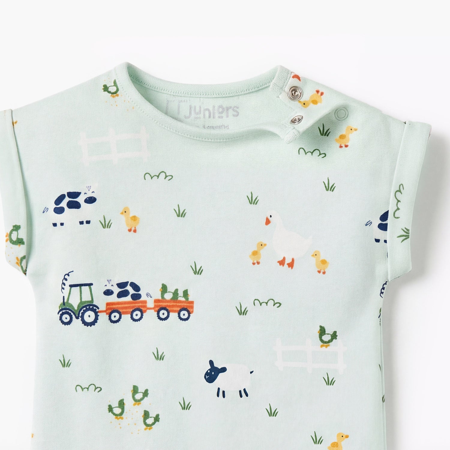 Pack of 2 Juniors Short Sleeves Romper with Farm Print