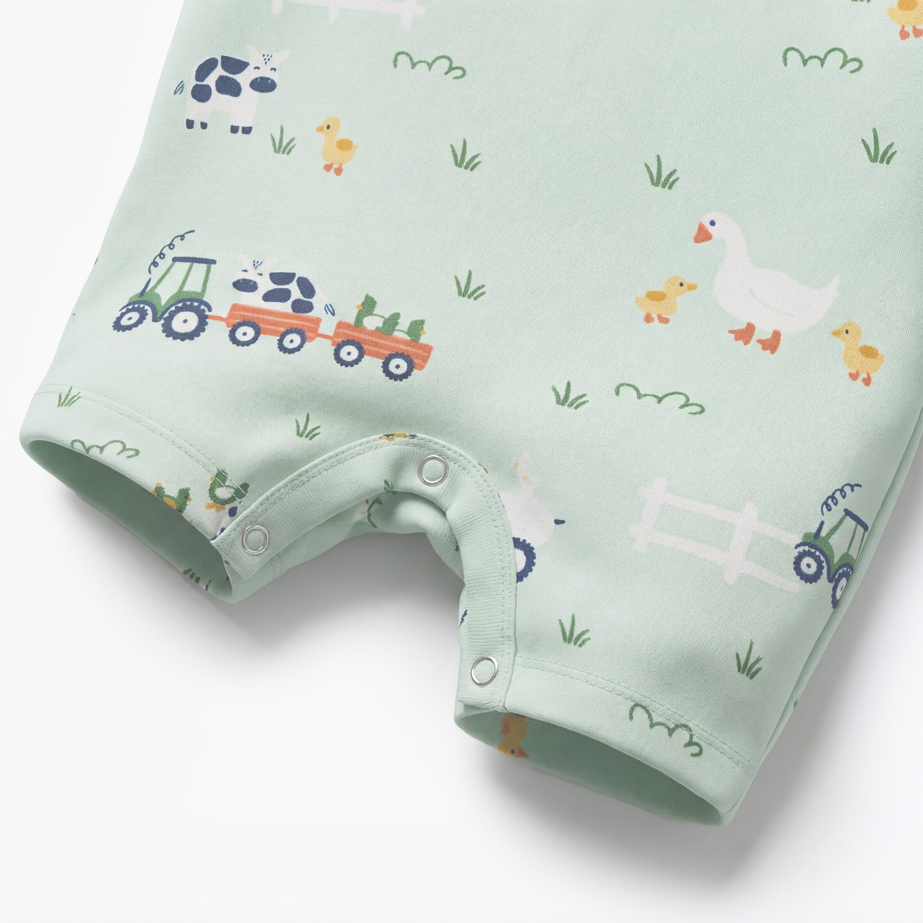 Pack of 2 Juniors Short Sleeves Romper with Farm Print