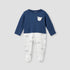 Juniors Bear Applique Sleepsuit with Long Sleeves - Blue / 12-18 mths
