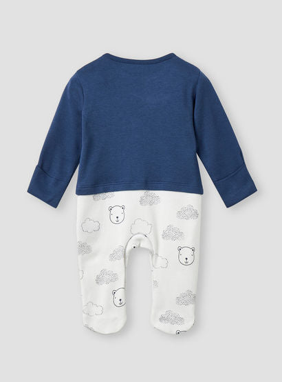 Juniors Bear Applique Sleepsuit with Long Sleeves-baby-boys-clothing-nightwear-sleepsuits-image-2