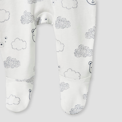 Juniors Bear Applique Sleepsuit with Long Sleeves