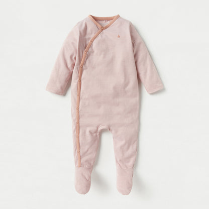Juniors Striped Closed Feet Sleepsuit - Pink / 9-12 mths