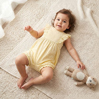 Juniors Crew Neck Sleeveless Romper with Textured Design-undefined-image-1