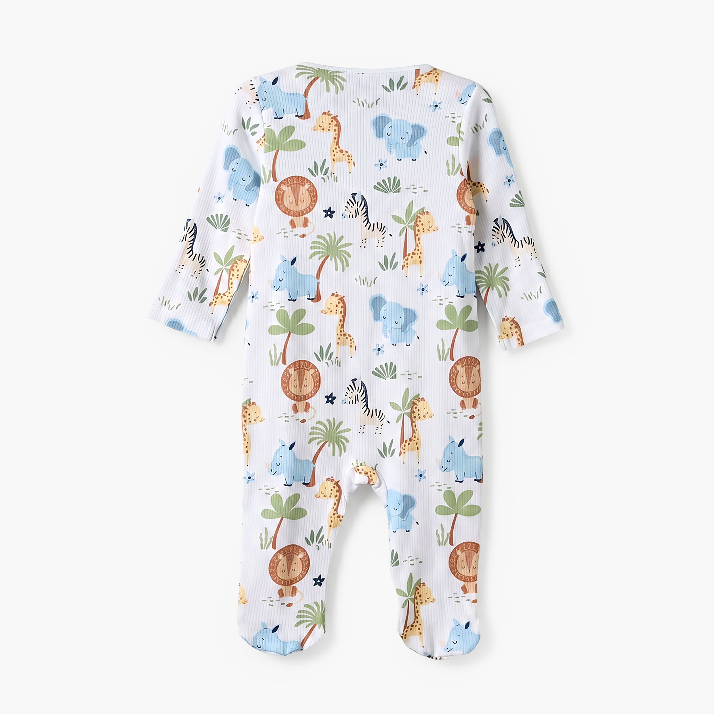 Juniors Cotton Round Neck Long Sleeves Sleepsuit with Floral Print