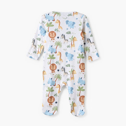 Juniors Cotton Round Neck Long Sleeves Sleepsuit with Floral Print