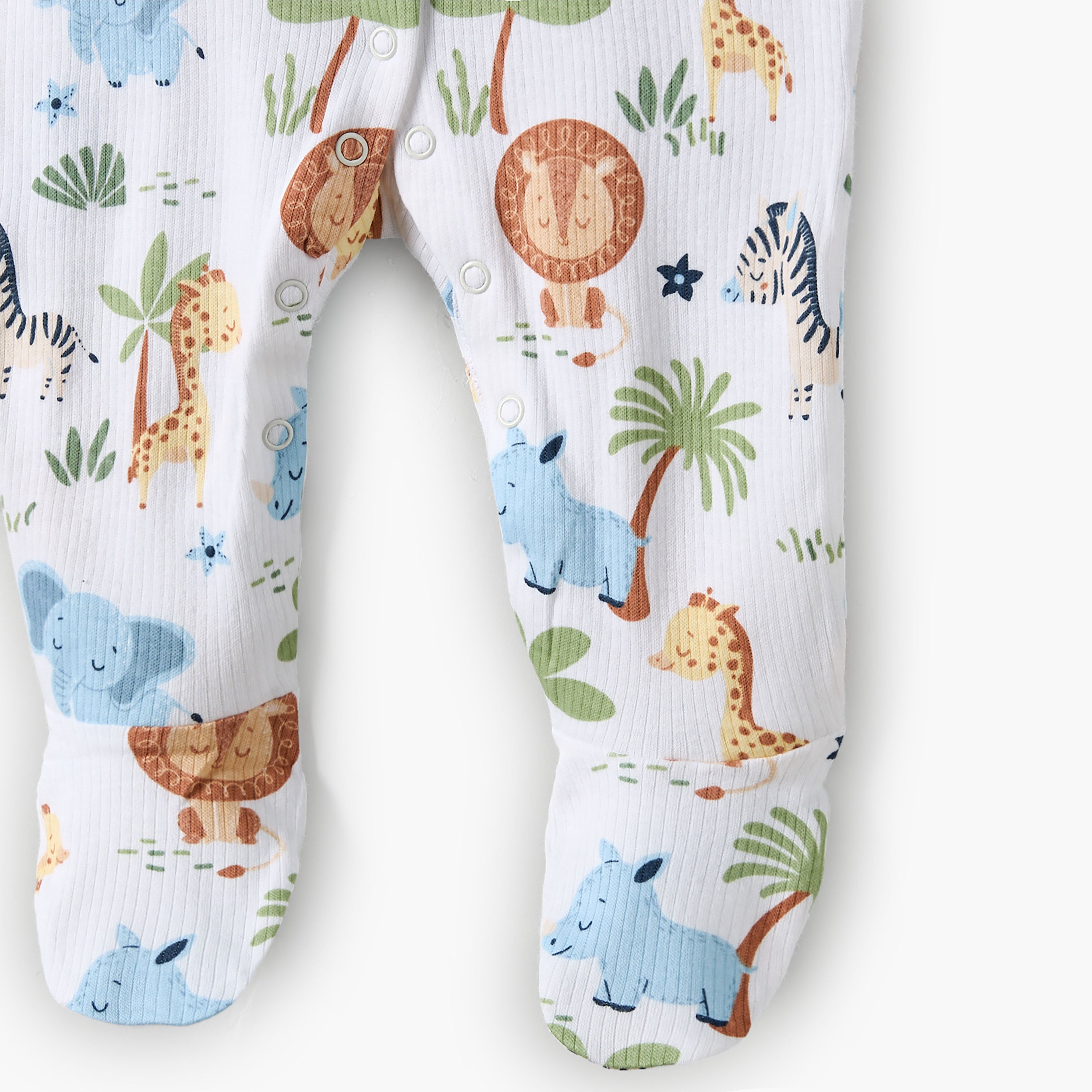 Juniors Cotton Round Neck Long Sleeves Sleepsuit with Floral Print