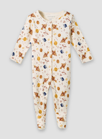 Juniors Round Neck Sleepsuit with Snap Button Closure - Cotton - Long Sleeves-promo_babyshop_Buy3for69_UAE130126-image-2