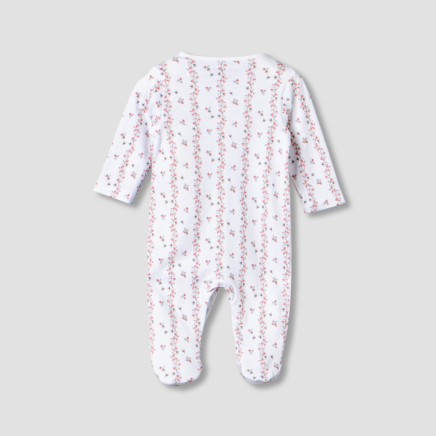 Juniors Cotton Round Neck Long Sleeves Sleepsuit with Floral Print