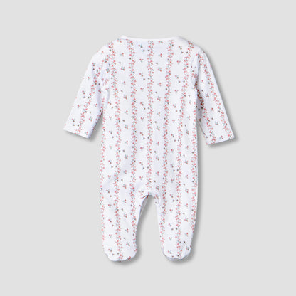 Juniors Cotton Round Neck Long Sleeves Sleepsuit with Floral Print