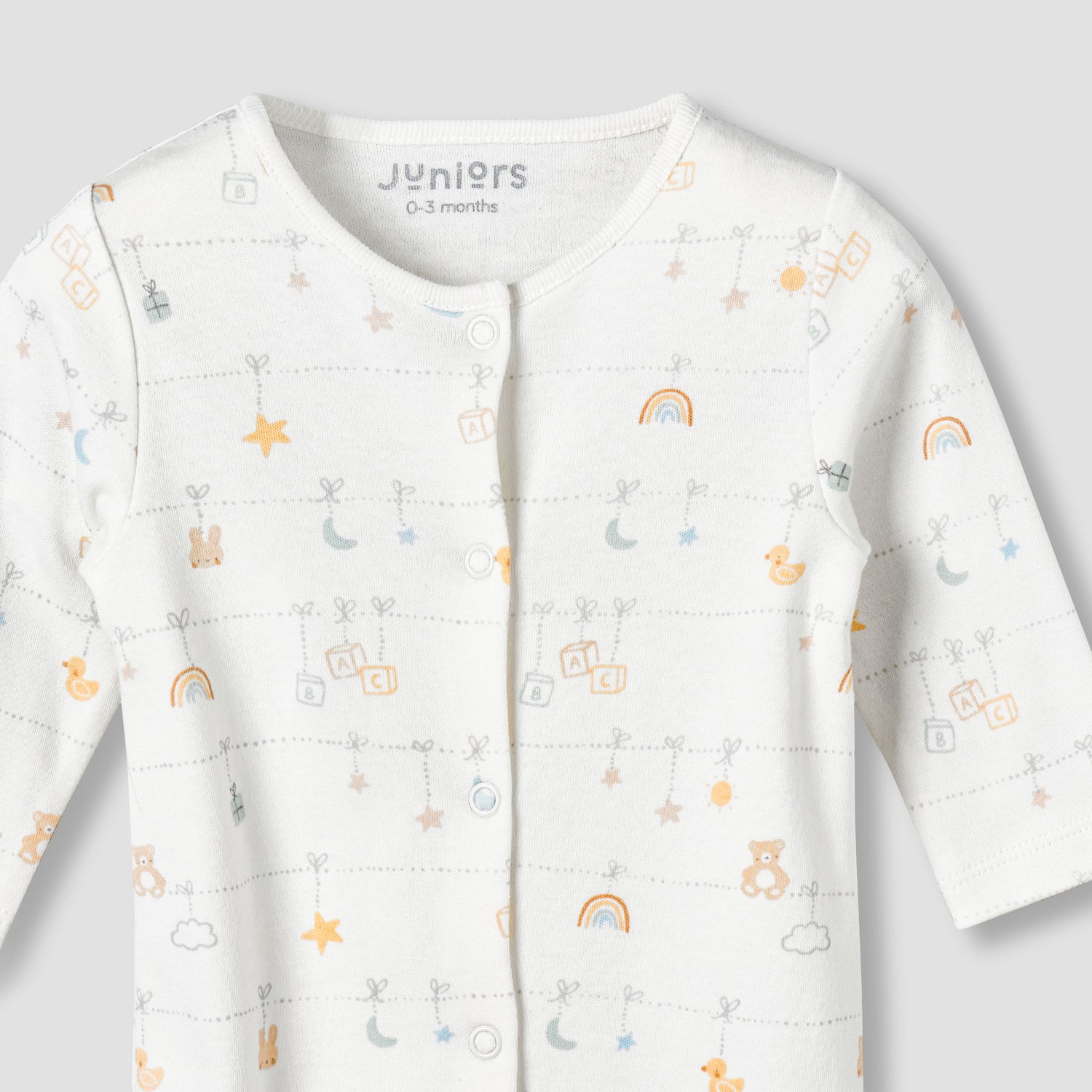 Juniors Cotton Round Neck Long Sleeves Sleepsuit with Fun Print