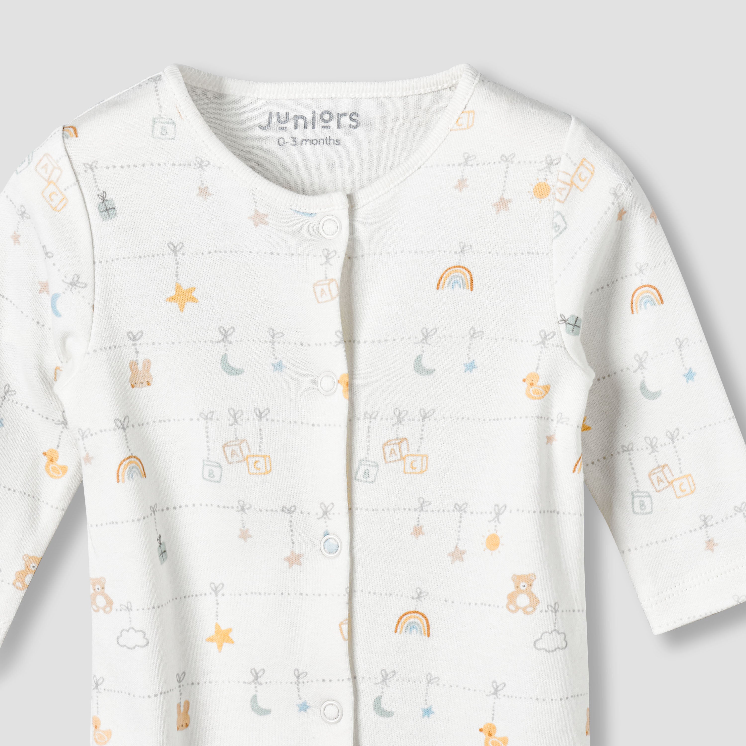 Juniors Cotton Round Neck Long Sleeves Sleepsuit with Fun Print