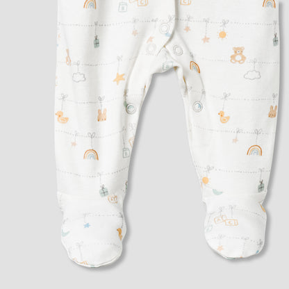 Juniors Cotton Round Neck Long Sleeves Sleepsuit with Fun Print