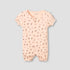 Juniors Round Neck Romper with Floral Print - Cotton - Short Sleeves - Pink / 12-18 mths