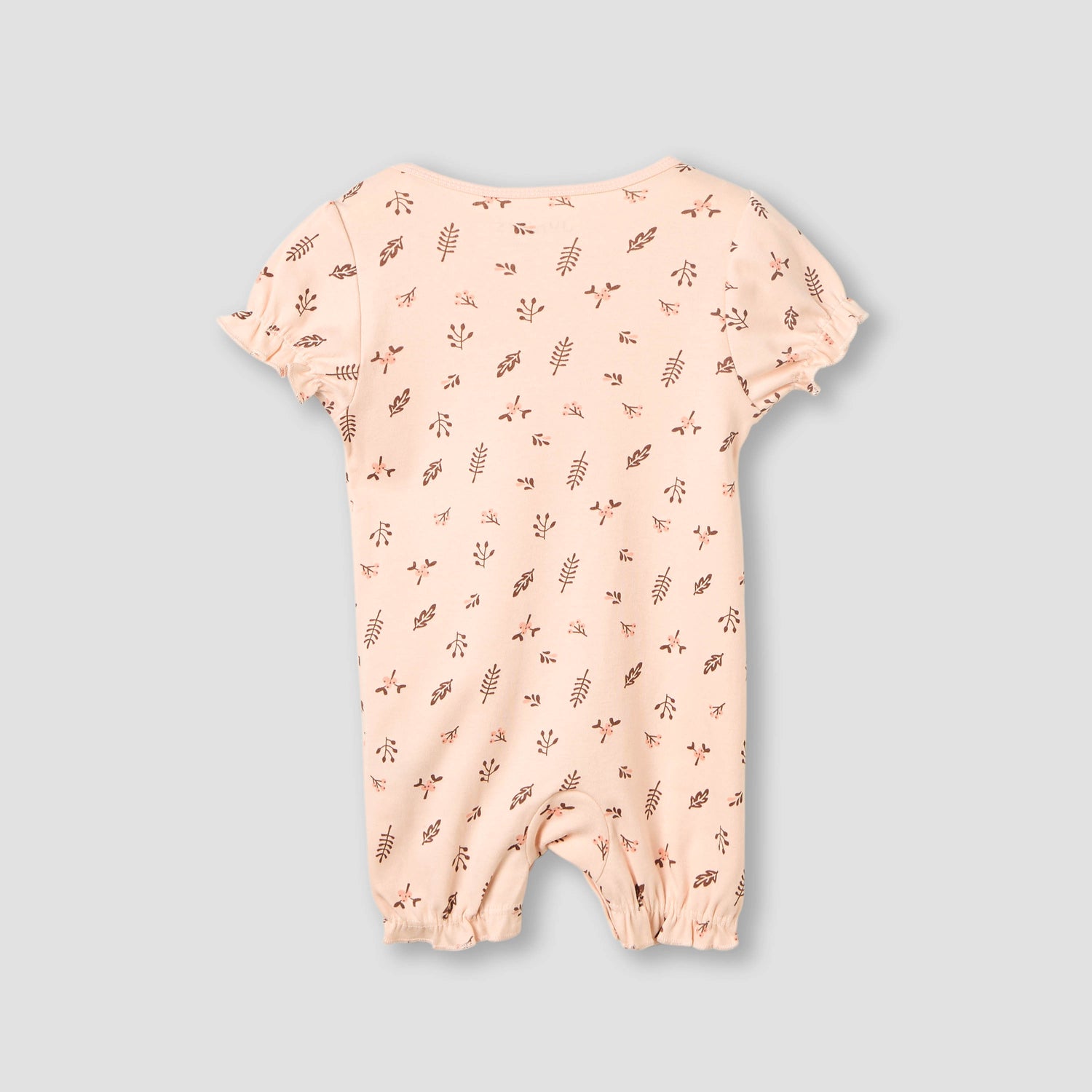 Juniors Round Neck Romper with Floral Print - Cotton - Short Sleeves
