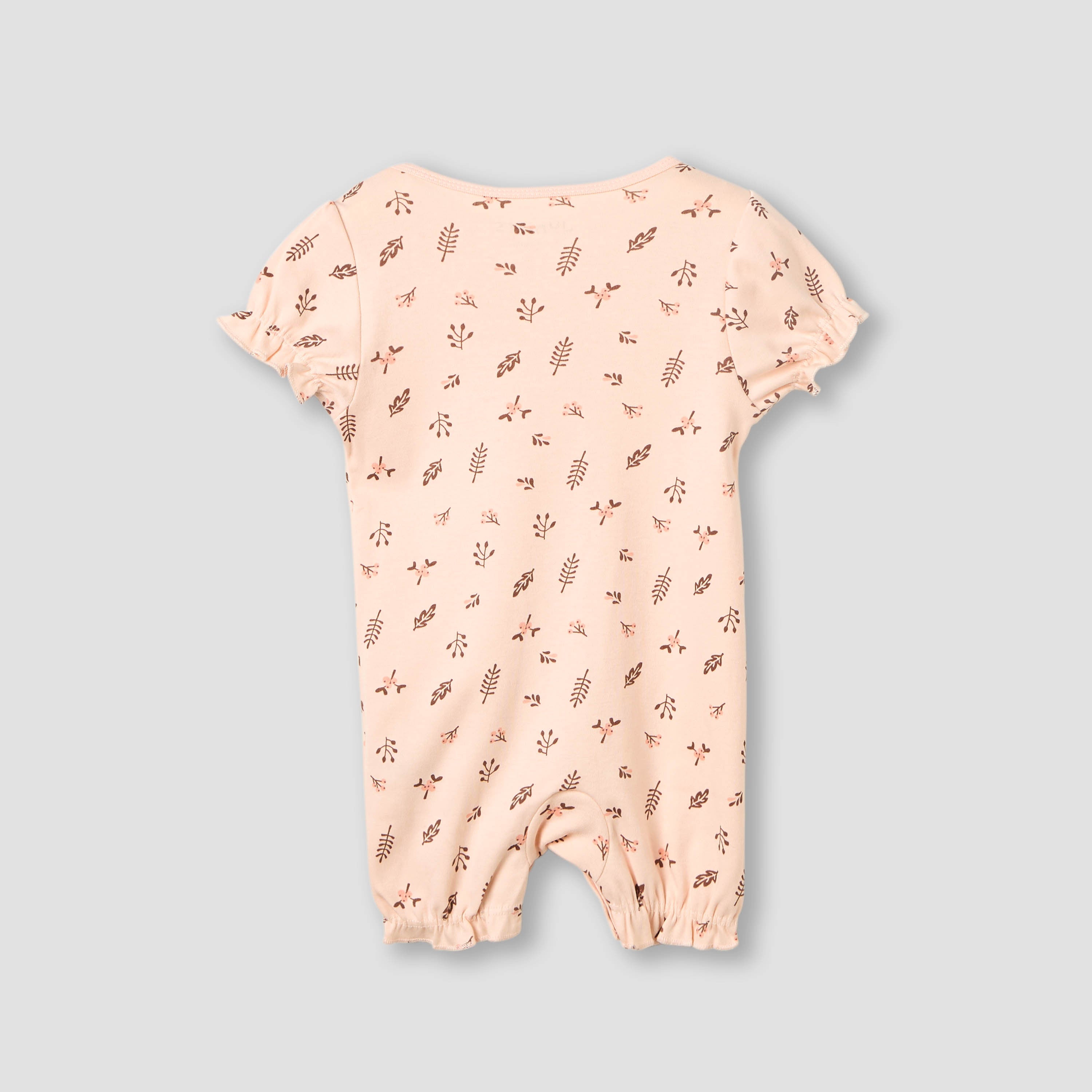 Juniors Round Neck Romper with Floral Print - Cotton - Short Sleeves