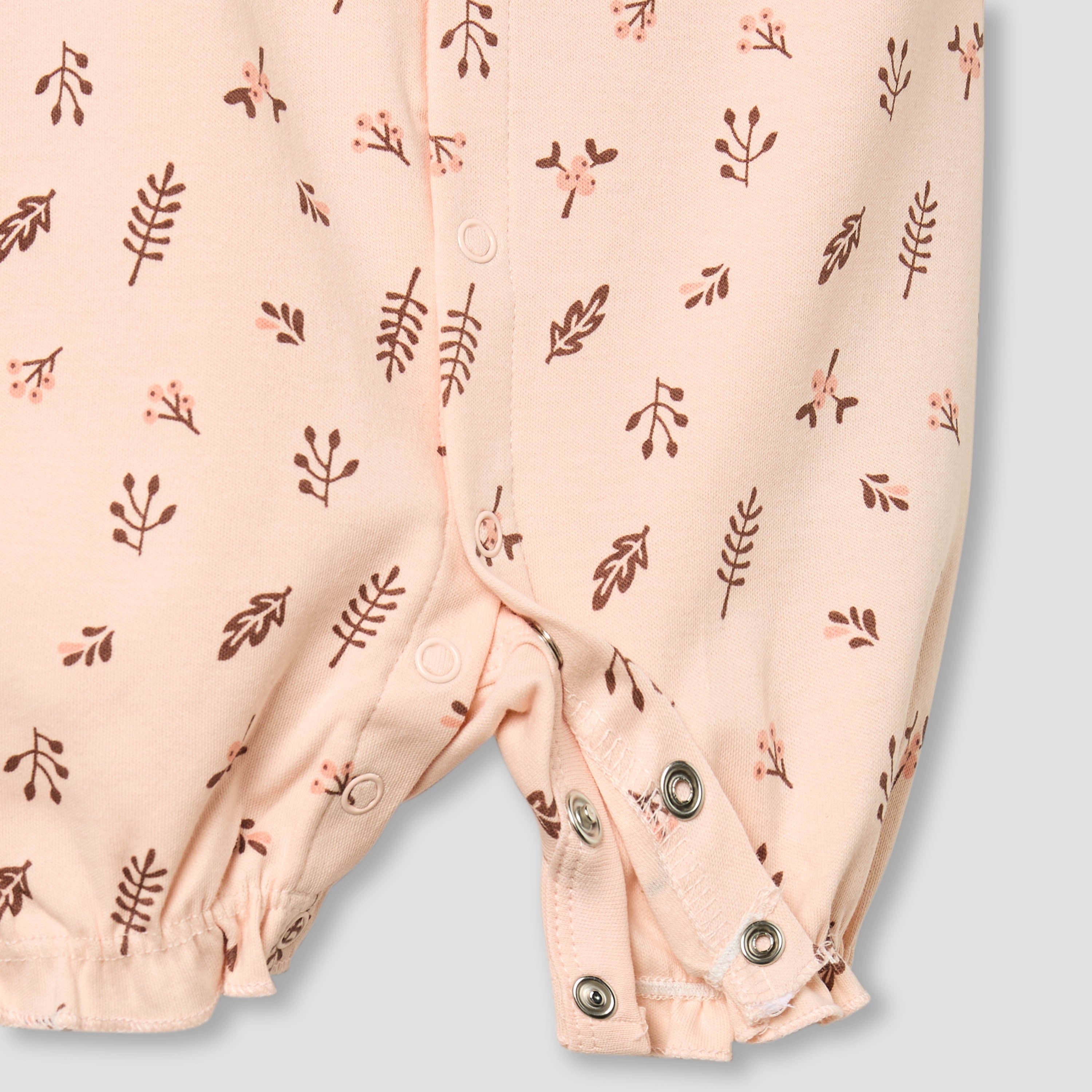 Juniors Round Neck Romper with Floral Print - Cotton - Short Sleeves