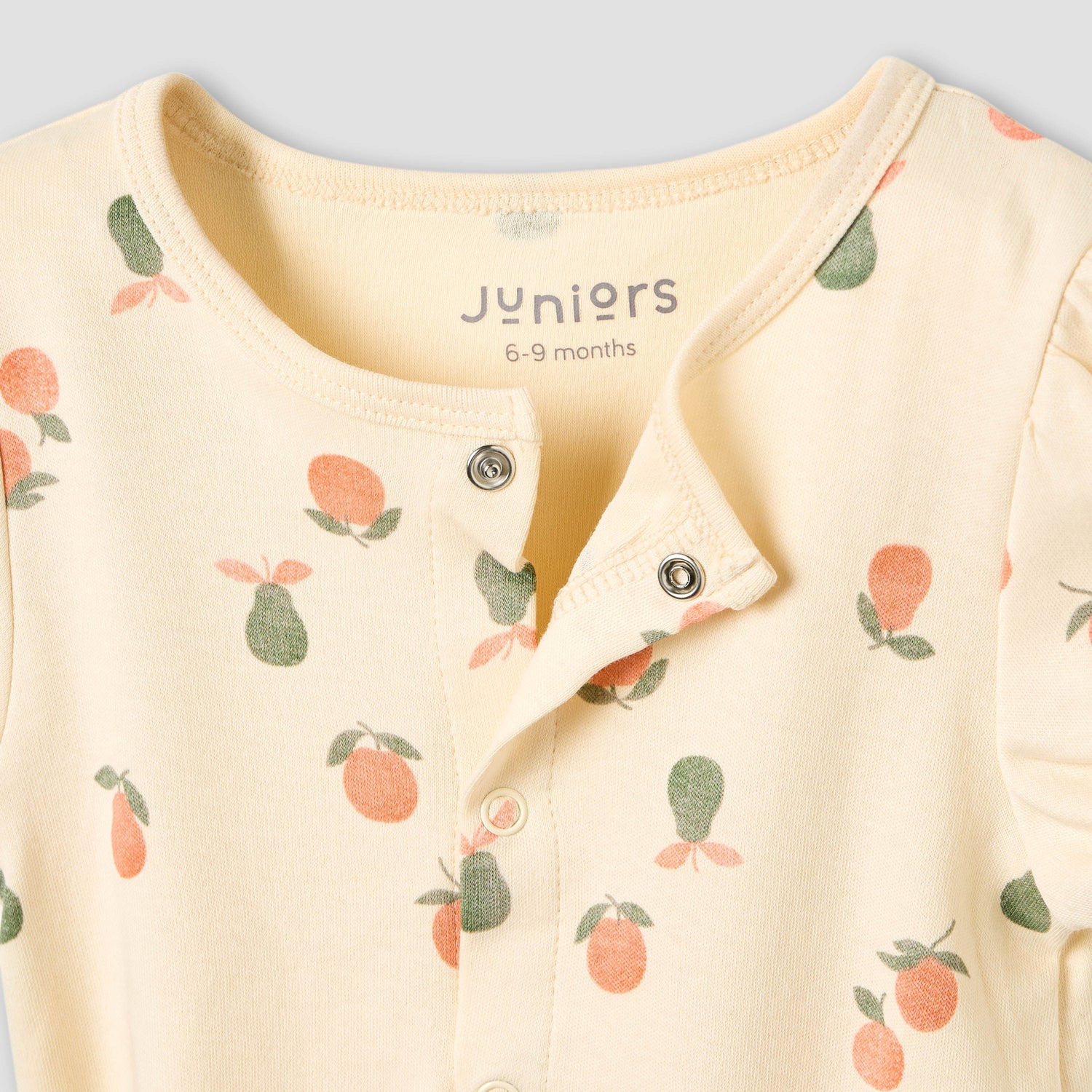 Juniors Round Neck Romper with Fruit Print - Cotton - Short Sleeves